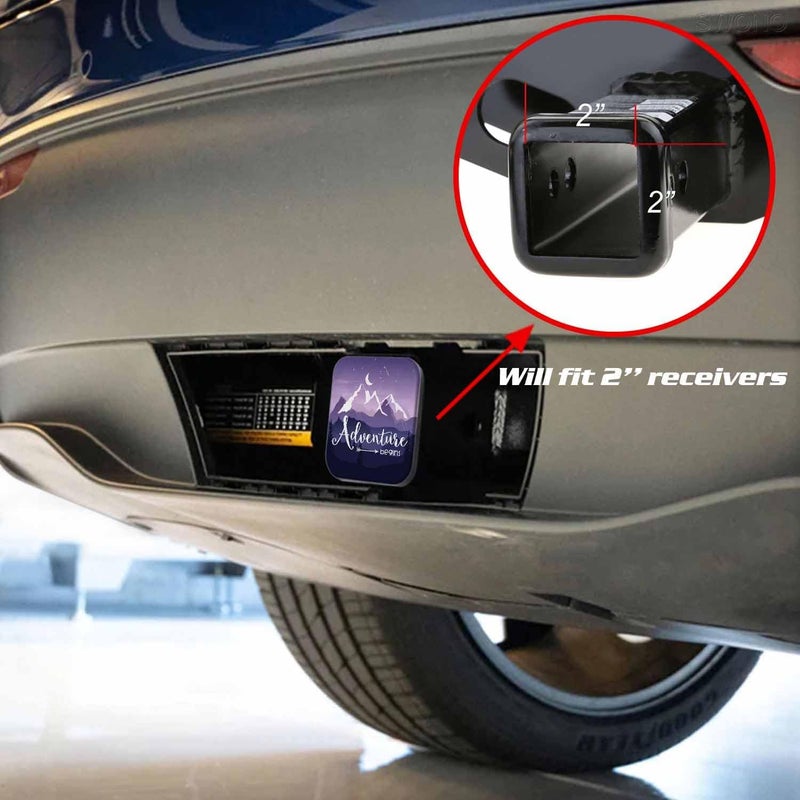 Swono 2” Trailer Hitch Tube Cover Plug Cap Rubber,2 Inch Receiver Tube Trailer Hitch Plug Hitch Cover(1 Pack,Purple Mountain) - Image 2
